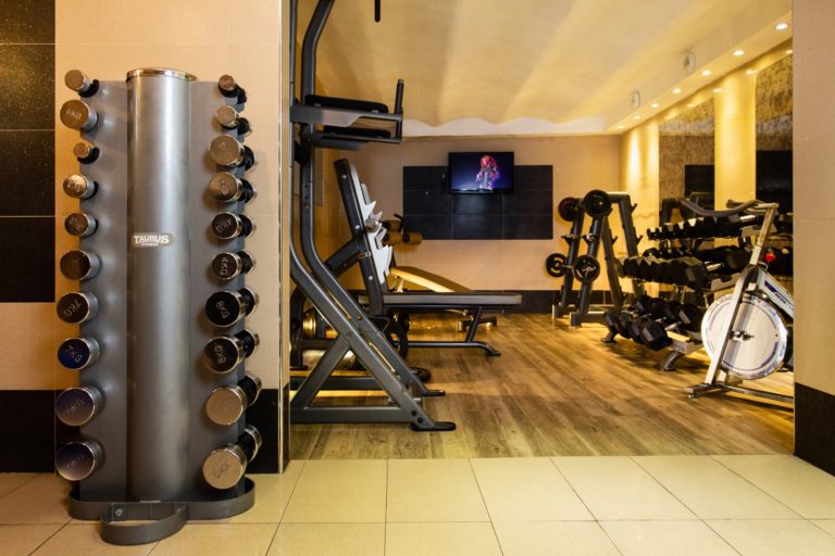 A fully equipped Gym at Villa Hostel in Nice, France