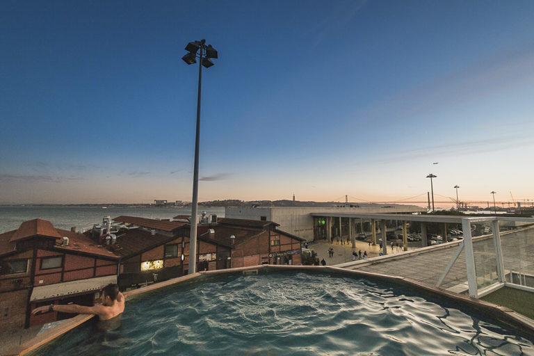Sunset Destination Hostel terrace with pool in Lisbon